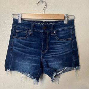 American Eagle Hi-Rise Shortie Jean Shorts Size 0